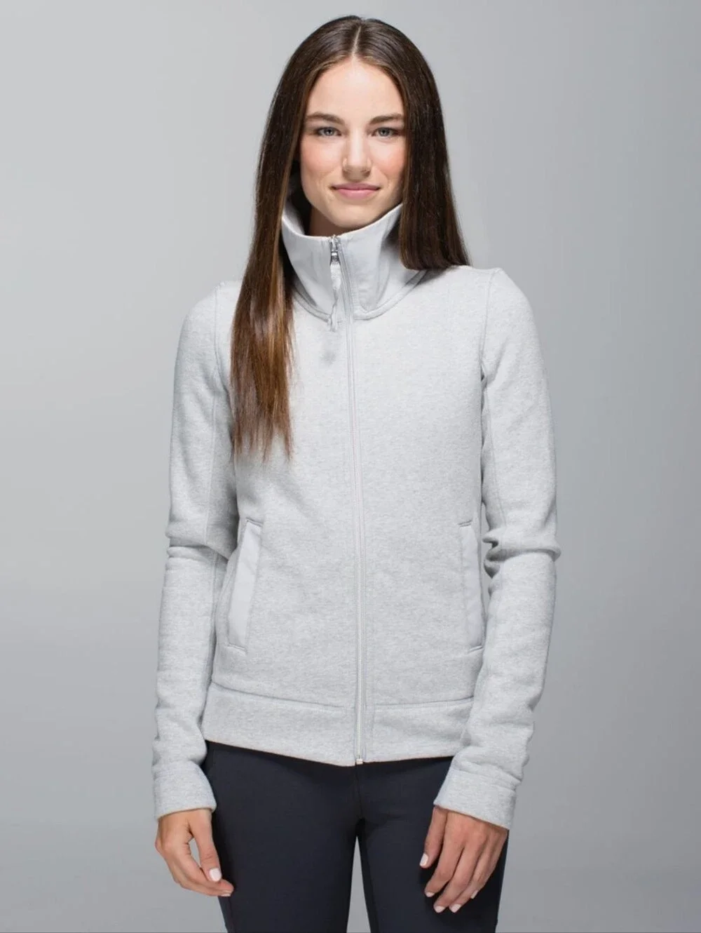 Lululemon En Route Full Zip Jacket In Heathered Grey Size 4